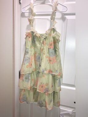 Wild Fable Floral Tiered Ruffle Dress Spaghetti straps Size XL